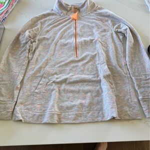 Lilly Pulitzer Gray Quarter-Zip Pullover with Peach Accent